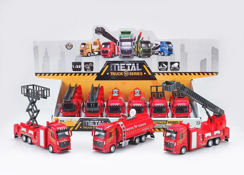 Fire truck toy series diecast model car simulation metal fire engine truck toy