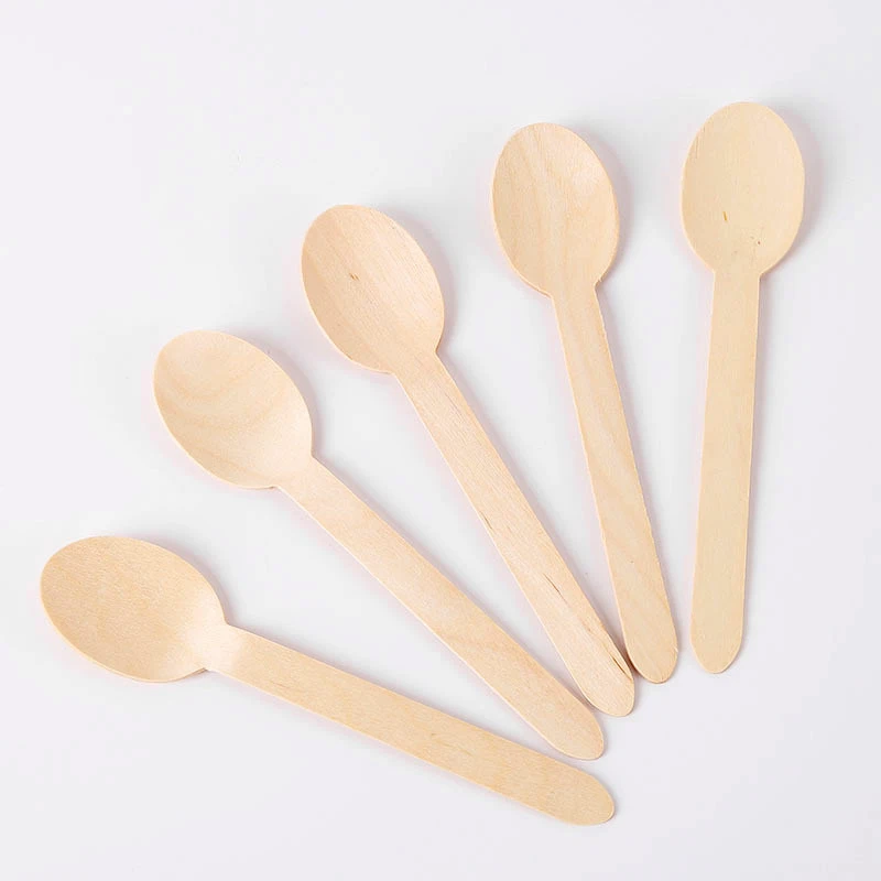 Factory A Grade Multiple Sizes Clean And Hygienic Edible 140Mm Wooden Disposable Single-Use Wood Icecream Spoon