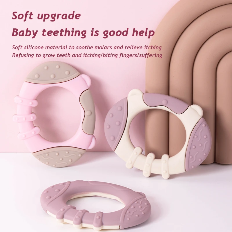 Baby Teething Toy Silicone Teething Mitten for Babies Over 3 Months Anti Dropping Wrist Hand for Sucking Needs, BPA Free