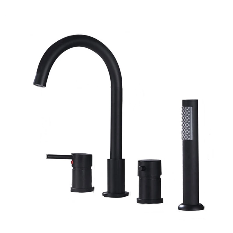 
All-Copper Thermostatic With Embedded Split Four-Piece Rain Shower Hot and Cold Rotatable Bathtub Faucet 