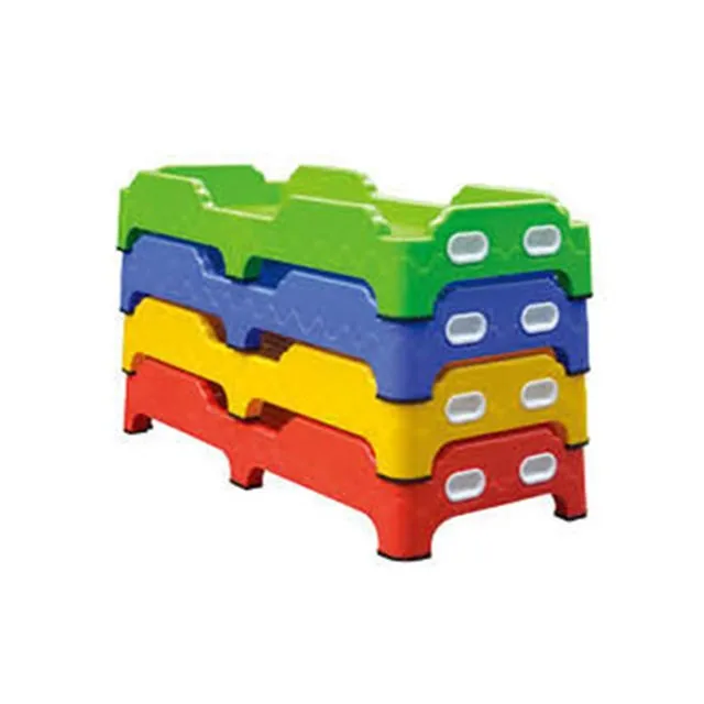 Colorful plastic kindergarten beds stackable plastic kids beds  QX-18202C1