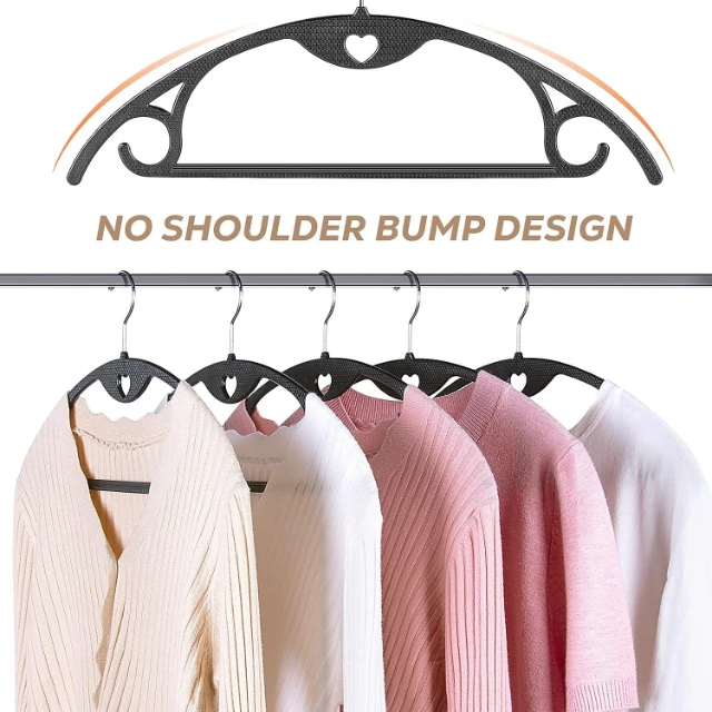 Factory Wholesale Custom Clothing Organiser Plastic Hanger Black Hanger 360 Degree Rotatable Heavy Duty Hanger Wholesale