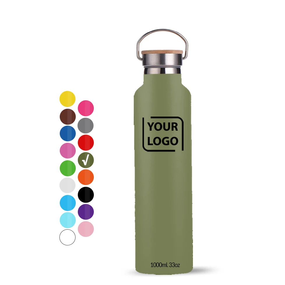 Custom Logo Stainless Steel Water Bottle Wholesale 1000 ml Stainless Steel Double Wall Water Bottle 1000ml for Hot and Cold