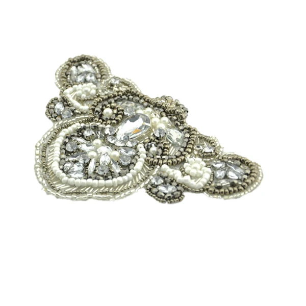 Hand Beaded Wedding Dress Party Crystal Rhinestone Applique beaded patches Lace Accessories Dress