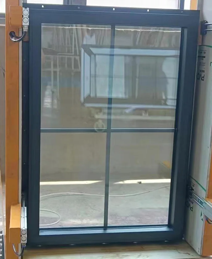 Luxury Slimline Aluminum Sliding Windows Soundproof Windproof with Chinese Style Louver Design Wooden Stainless Steel Bedroom