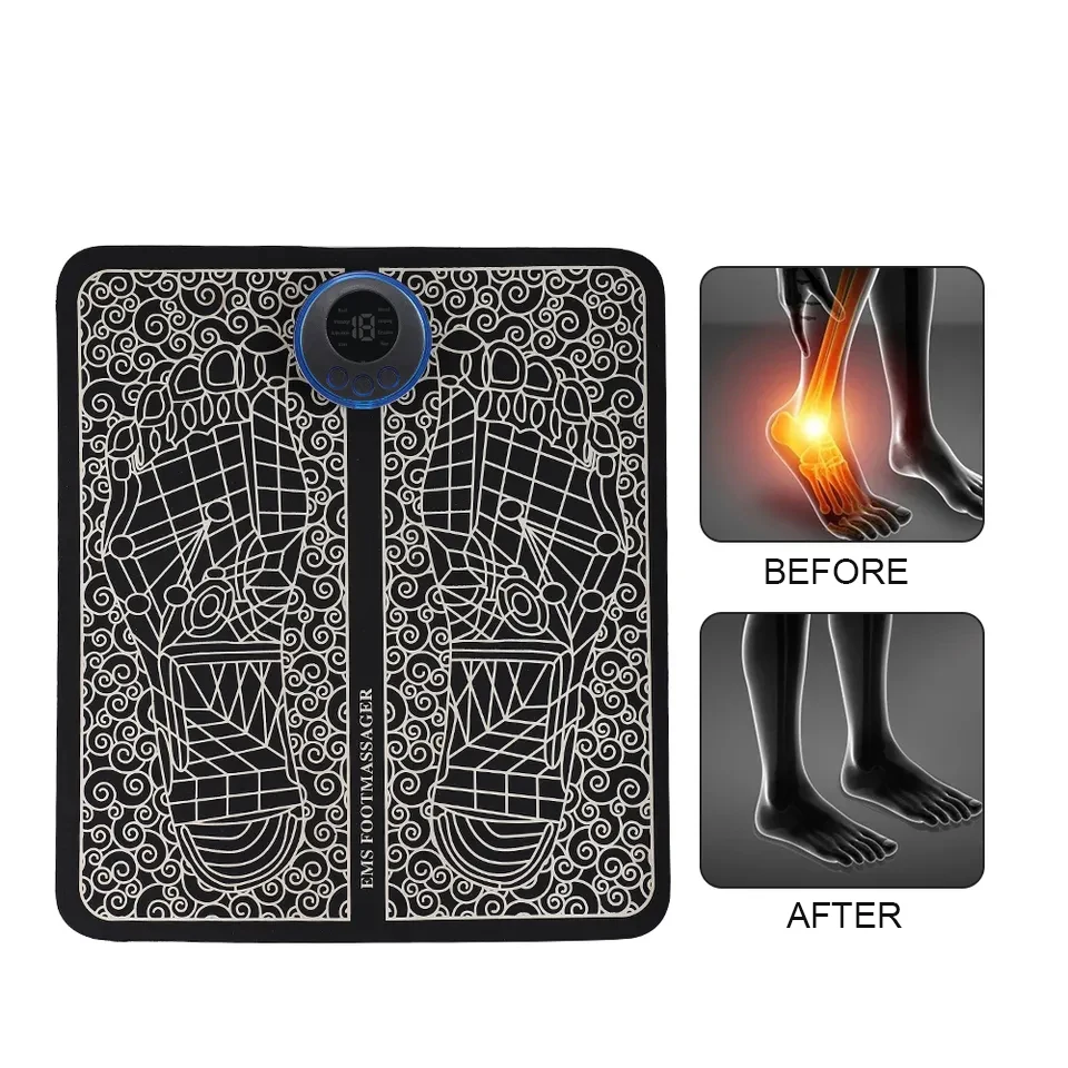 Portable Electric EMS USB Muscle Acupoints Stimulator Bioelectric Foot Massager Mat Hot Selling Products 2023 Folding 3 Years