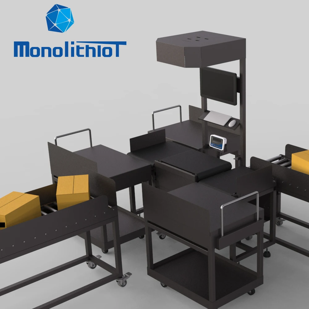 MonolithIoT Logistics Dimension Weigh Scan Conveying Equipment 4 Directions Sorting System DWS System