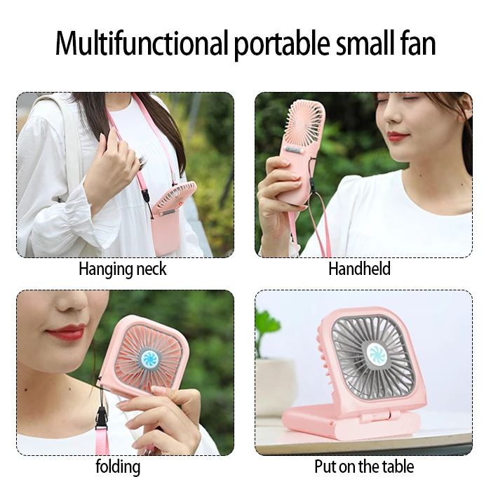 Led Car Neck USB Price Small Air Portable Rechargeable Mini Desk Fan with Water