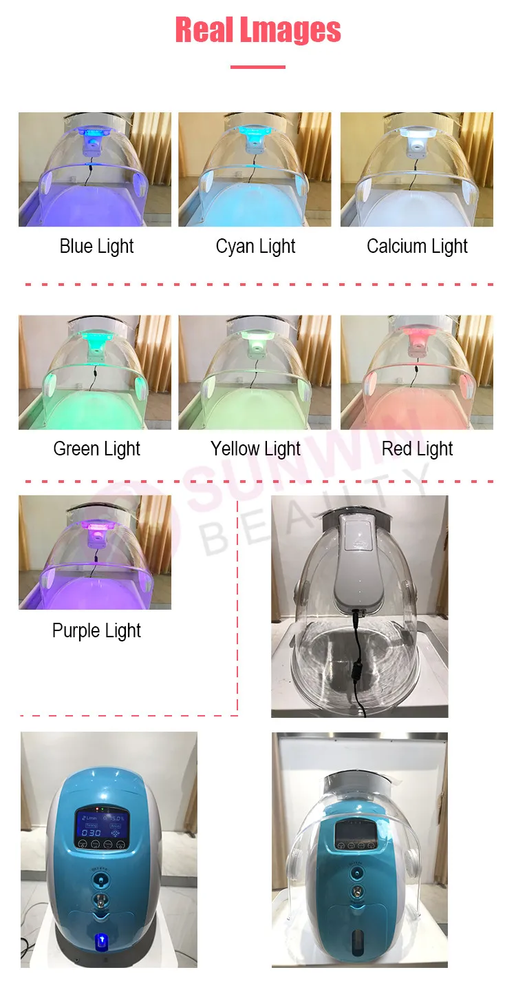 2023 Professional Hydrogen Oxygen Face Mask Skin Hydrate And Moisturize Led Facial Mask Pdt Therapy Machine