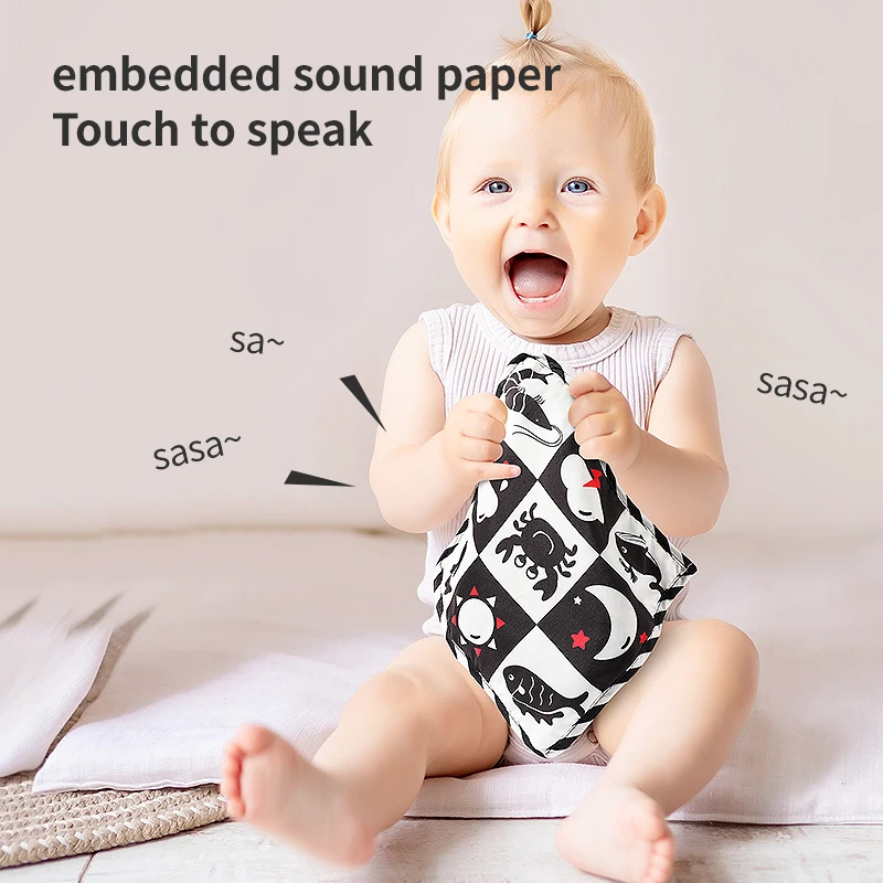 Infant Early Educational Toddler Toy Fabric Baby Cloth Book Baby Cloth Square Toddler Toy for Babies Before Bedtime