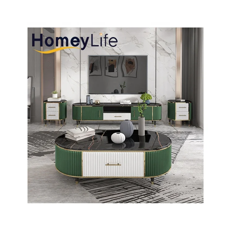 Modern counter height marble top living room wall table with two