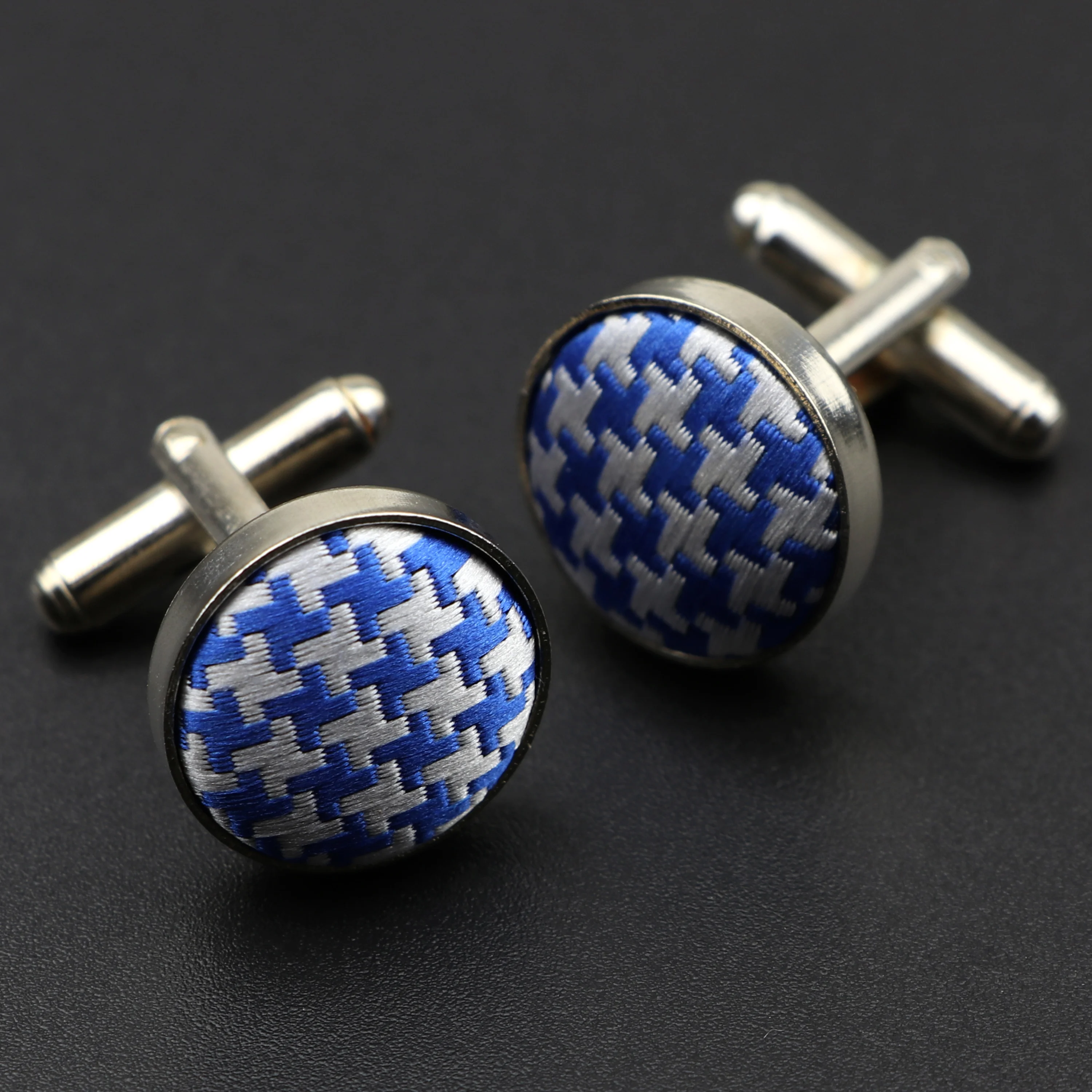 MensRoundBraided Jewelry  Fashion Shirt Cufflinks For Wedding Party Suit Shirt Stripe  Dot Silver Cuff Link Men Accessories Gi