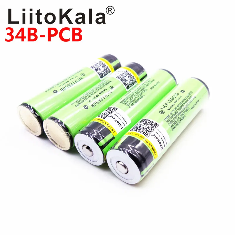 Hot Original LiitoKala Protected 100% Original NCR18650B 18650 3400mah Rechargeable battery with 3.7V PCB