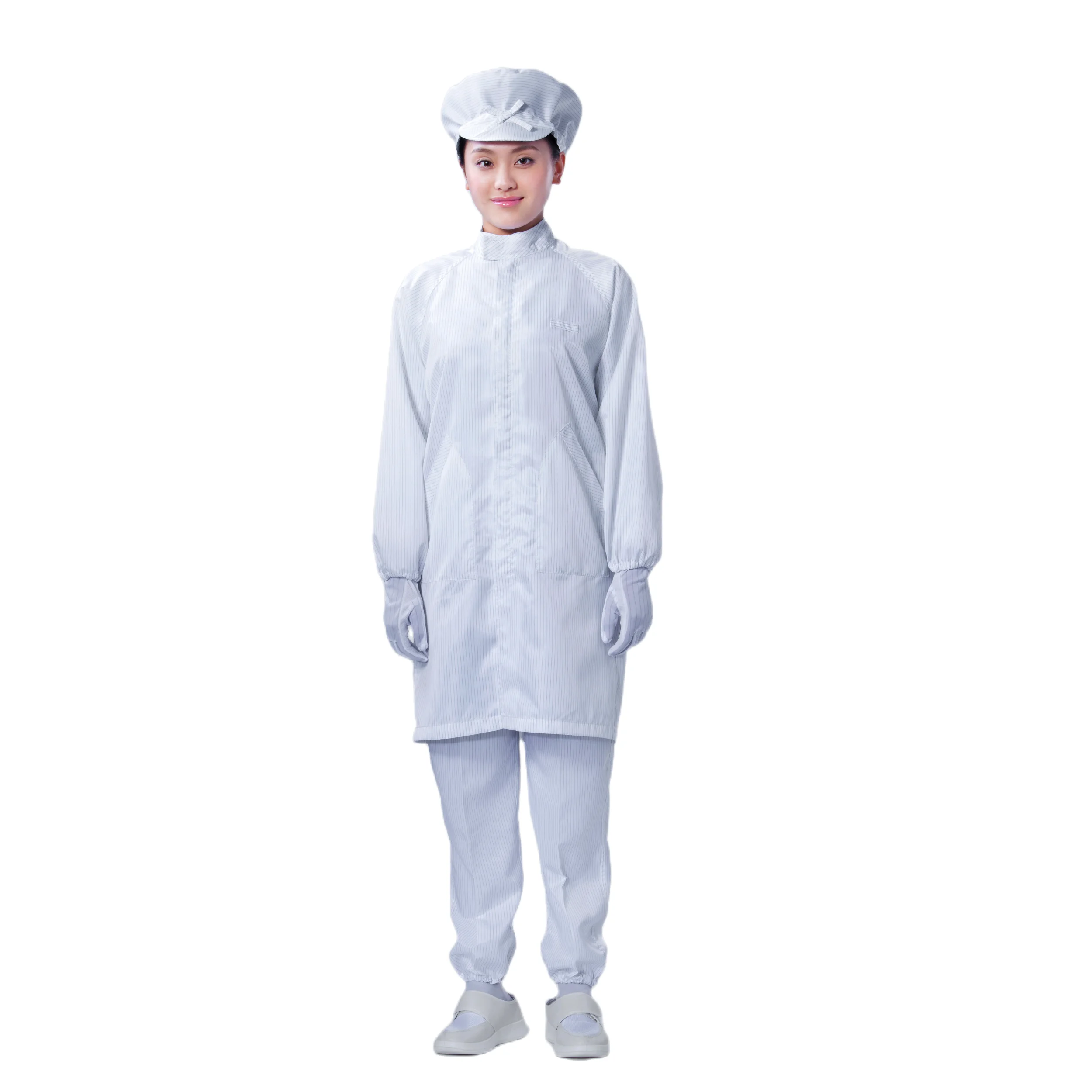 Custom Logo Color Professional Manufacturers Conjoined Anti Static Dust Proof Antistatic PPE Lab Cleanroom Suit Esd Smock