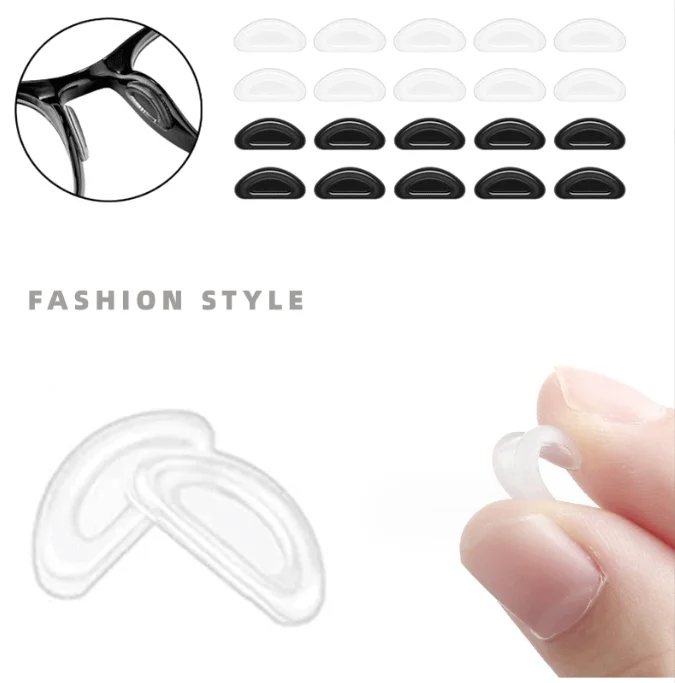 Glasses Concave Convex  Patch Silicone Soft Nose Pad Silicone Anti Drop Rest Transparent Black Nose
