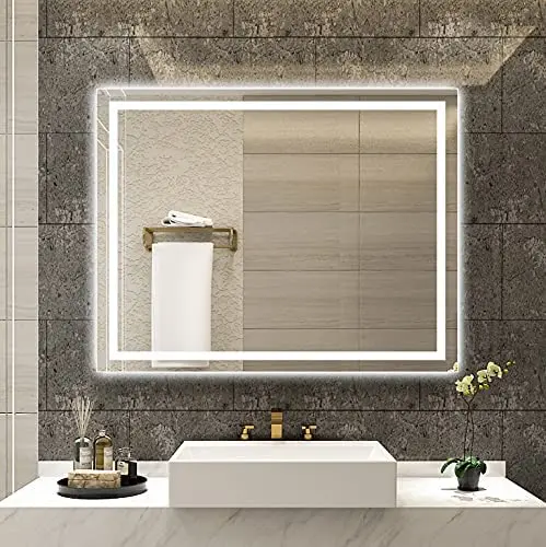 36 x 28 Inch Horizontal Vertical Anti-Fog Led Mirror Makeup Mirror LED Vanity Bathroom Mirror