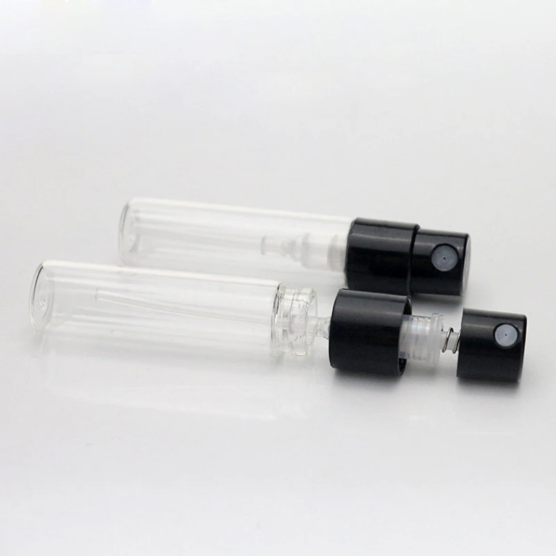 Cheap High Quality Empty 1 ml 2 ml 1ml 1.5ml 1.8ml 2.5ml 2ml Clear Mini Atomizer Mist Vial Sample Spray Glass Perfume Bottle