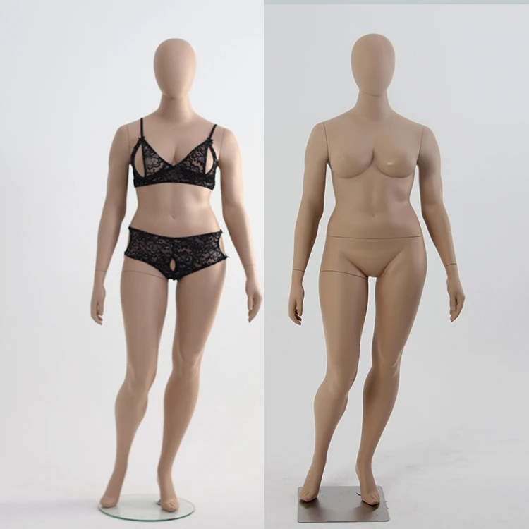 Full Body egg head plus size fiberglass female fat mannequin