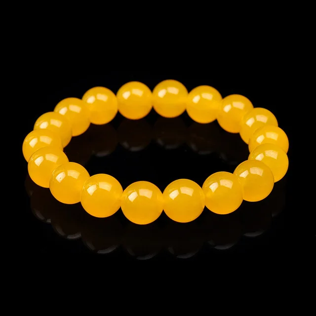 Yellow Agate Jade Round Bead Bracelet High Quality Citrine Handmade Semi Gemstone Beads Bracelet Natural Stone Available 1-3days