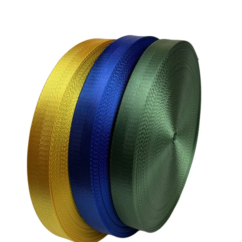 Eco-friendly Herringbone Webbing 1 Inch 1.25 Inch 1.5 Inch 3/4 Inch Black 100% Nylon Custom Logo Webbing