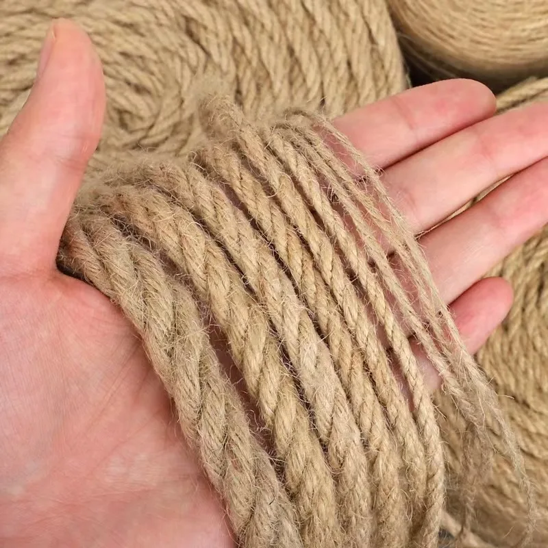 Nature Jute Rope 2mm 3mm Twisted Hemp Cord Craft Flower Package for Decoration Burlap Rope