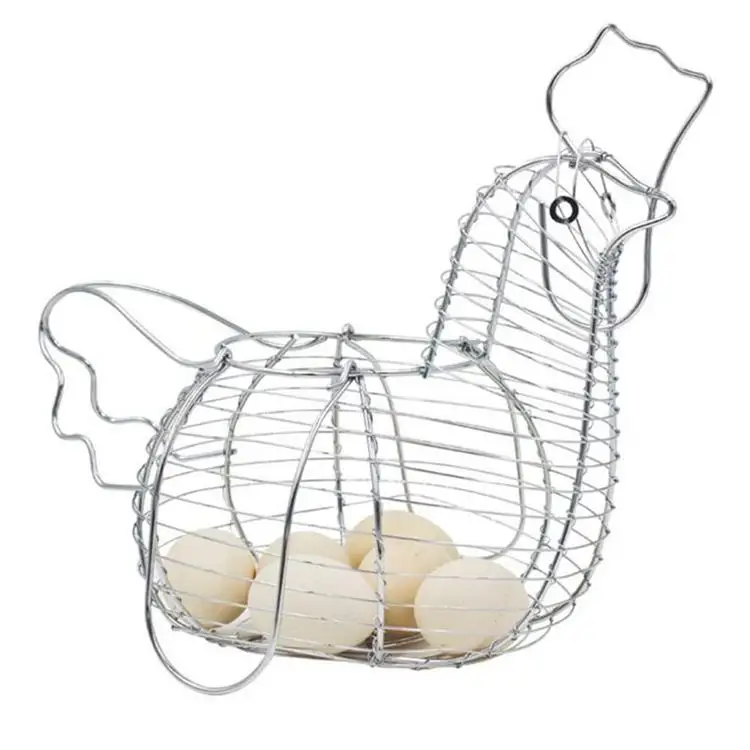 
Metal Mesh Wire Egg Storage Basket Metal Egg Holder Organizer egg fruit Storage case 
