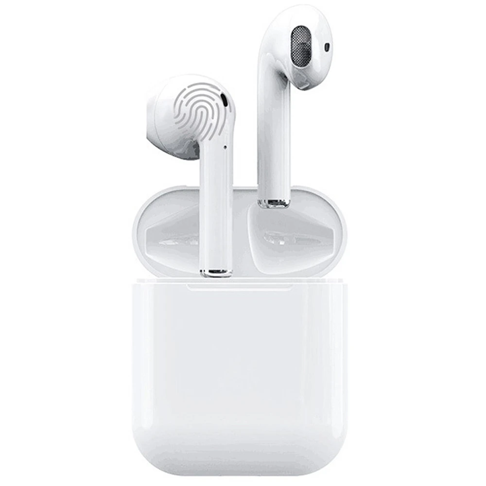 White Color Glossy Version  i12 TWS Wireless Earbuds Portable Earphone Binaural Call Version Headphone