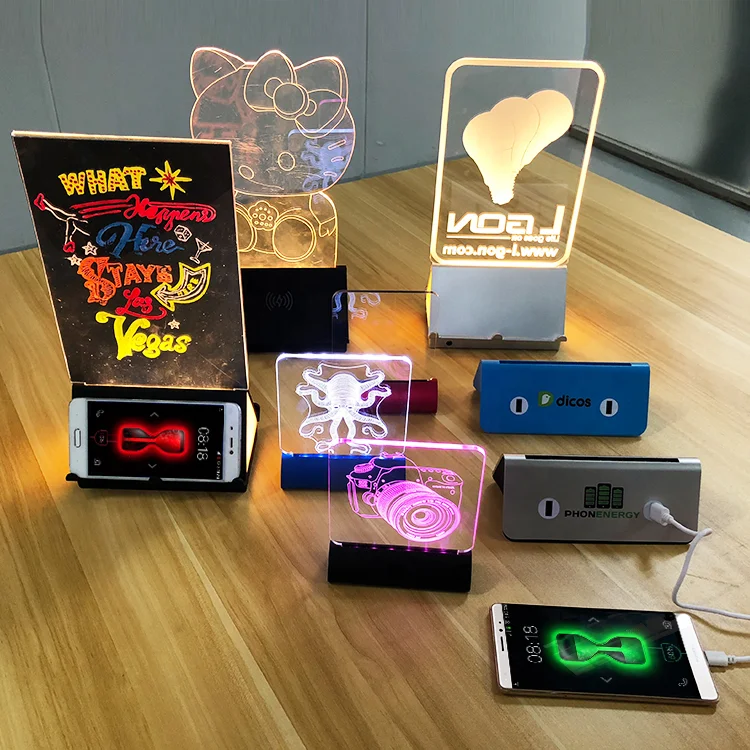 Acrylic Led Table Stand Menu Holder, LED Lighting Menu Stand Display Holder for Bar, Restaurant