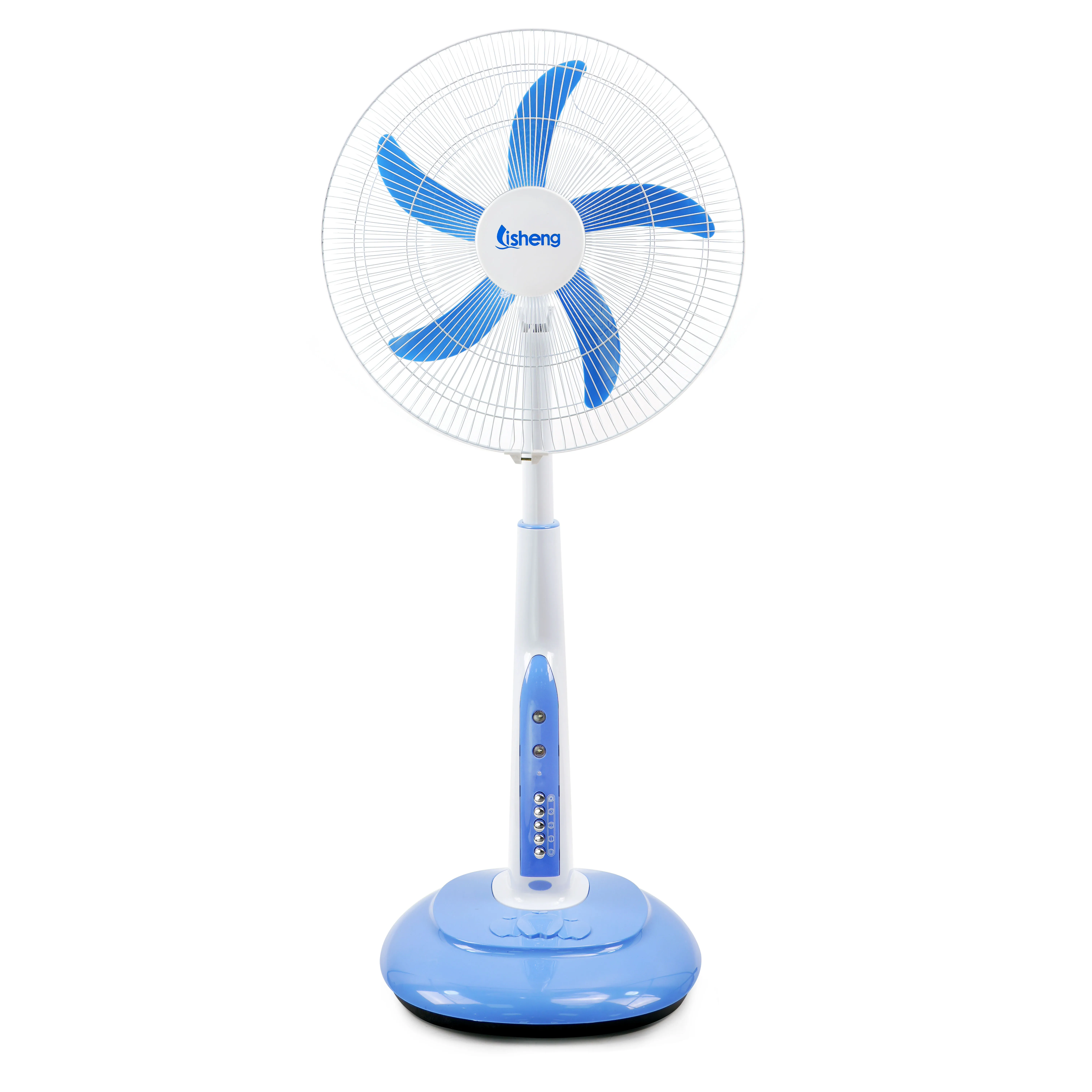 Good quality 18 inch AC/DC 12V/220V solar rechargeable  table fan colored stand fans foshan