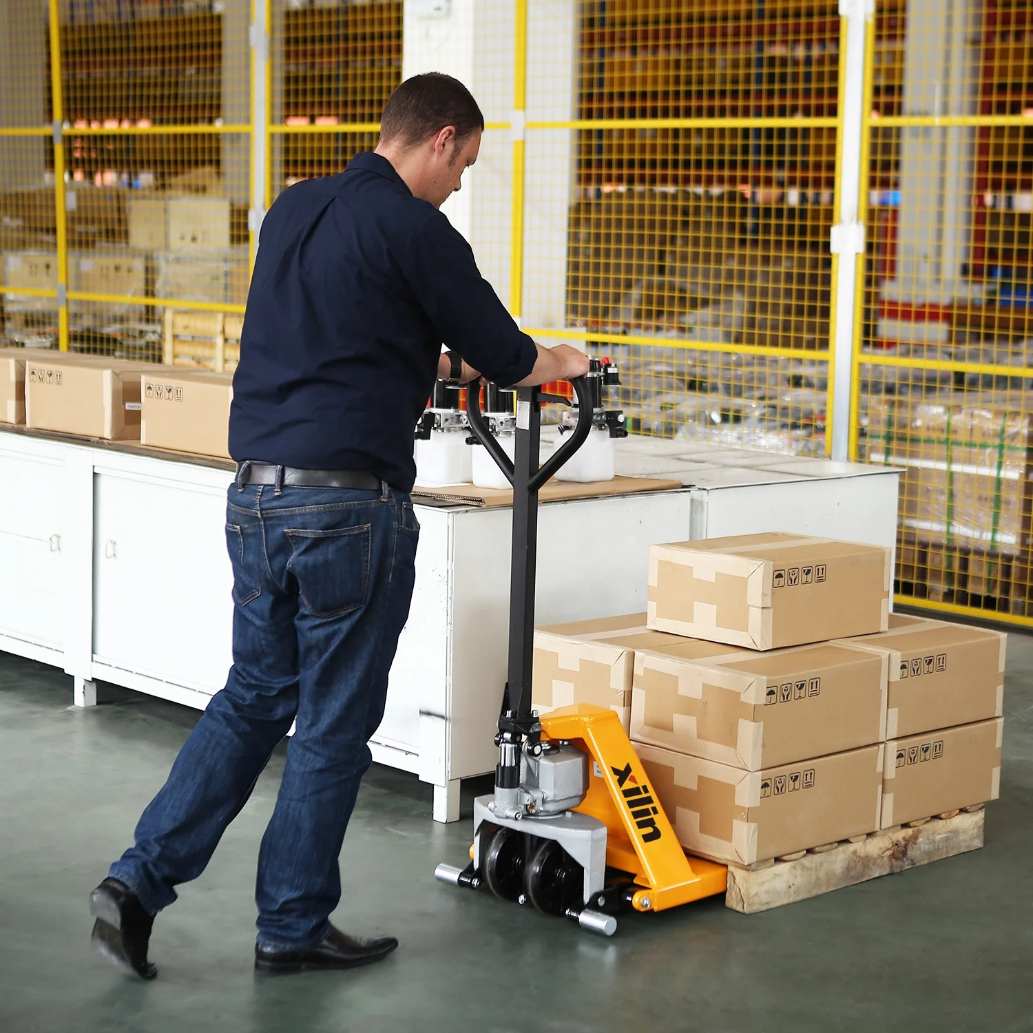 Xilin manual hydraulic Pallet scissor 2200lbs 1000kgs capacity high lift truck