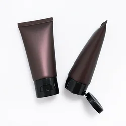 Wholesale 50ml empty brown PE plastic cosmetic squeeze soft lotion tube