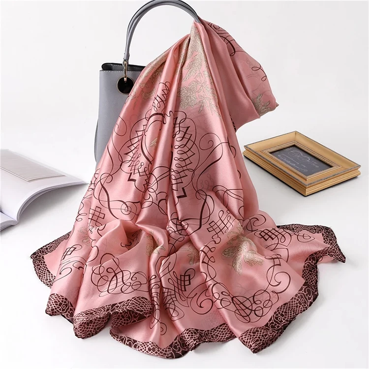 Оптовая продажа Дизайнерские шарфы небольшое минимальное кол-во в заказе атласные шелковые 90*180 см длинные женские платки таможня напечатала Роскошные Дизайнерские мусульманских Шелковый платок