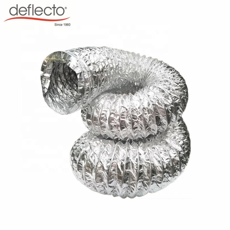 China Factory HVAC Dcut Aluminum Foil Fiberglass Added Flexible Air Duct Heat Insulation Exhaust Duct