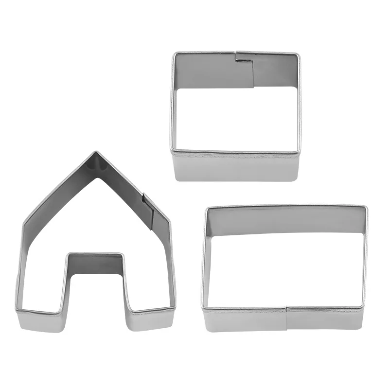 T 308  Stainless steel 430 cookie cutter 3PC cake Cookie dough mousse Ring baking tool Cookie Cutter set