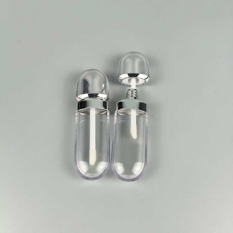 Glossy rose gold and clear 8ml oval shape  lipstick container  filling lipbalm container bottle/  lip care cream bottle tubes