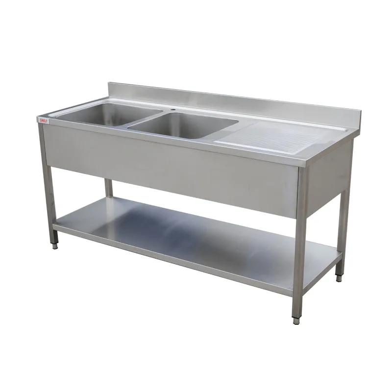 
Popular Commercial Restaurant Double Bowl Stainless Steel Kitchen Custom Sink 