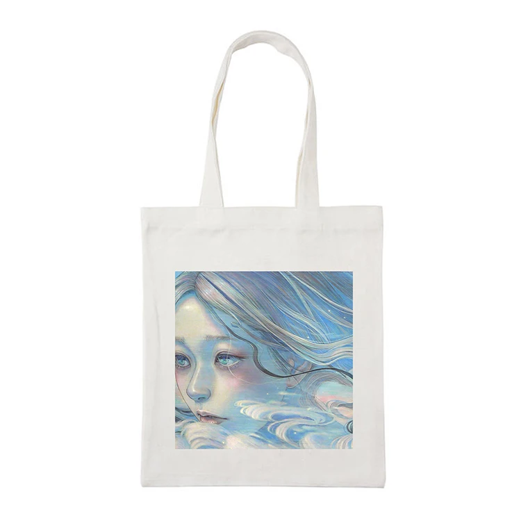 
Hot sale cotton bag produce anime design custom printed new fashion shopping tote kids canvas bag 