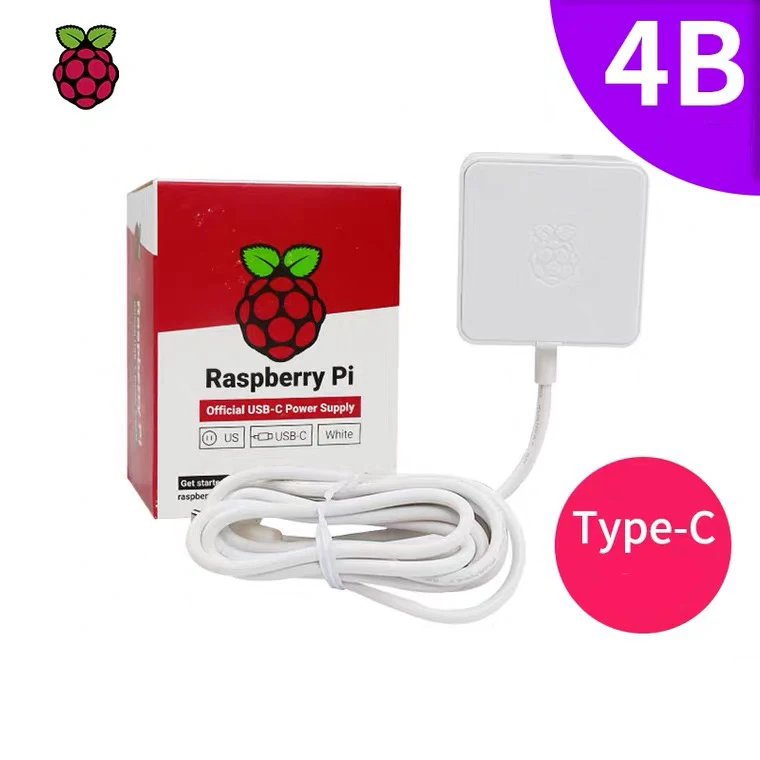 
Official USB-C Power Supply for Raspberry Pi 4 US /EU/ UK White/Black PI-PSU-5V3A-USB-C Raspberry Pi adapter charger 