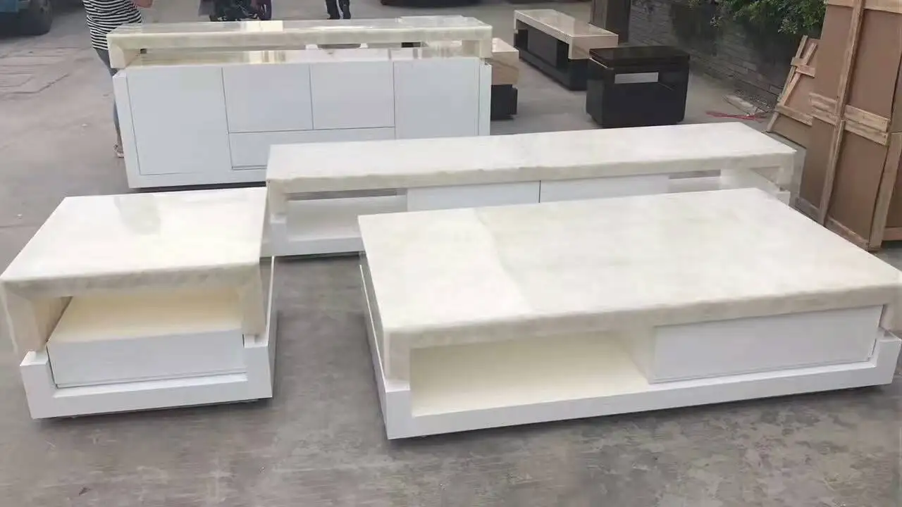 
Factory manufacturer custom luxury coffee table with marble top 