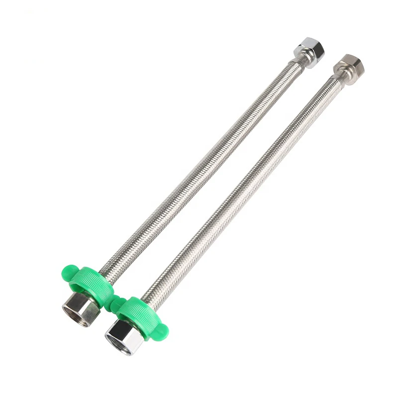 50cm flexible toilet connector stainless steel 304 braided hose with green plastic spanner