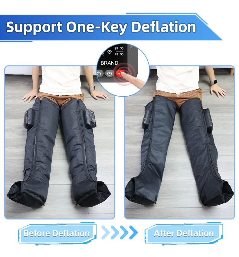 oem masajeador de foot massager machine lymphatic drainage pneumatic air recovery pressotherapy leg compression boots 8 chamber