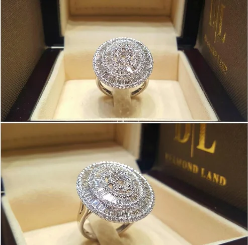 Trendy Loftily 925 Silver Bling Tik Tok Double Ring CZ Diamond Wedding Ring For Women