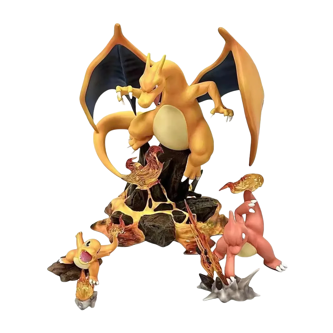 Hot Sale Charmander Charizard 3-piece set Pokemoned Action Figures Pocket Monster Figure Ornaments