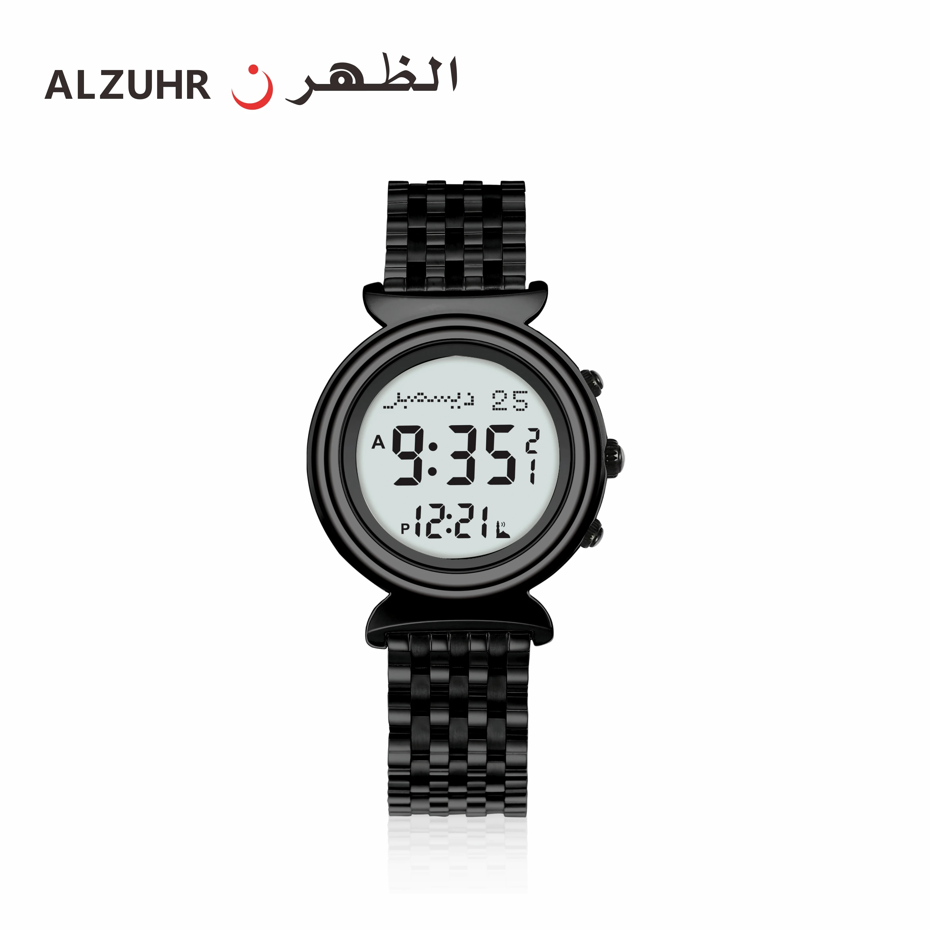 In Stock Gold Classic Daily Fajr Leather Belt Muslim Wristwatch For Every Prayer