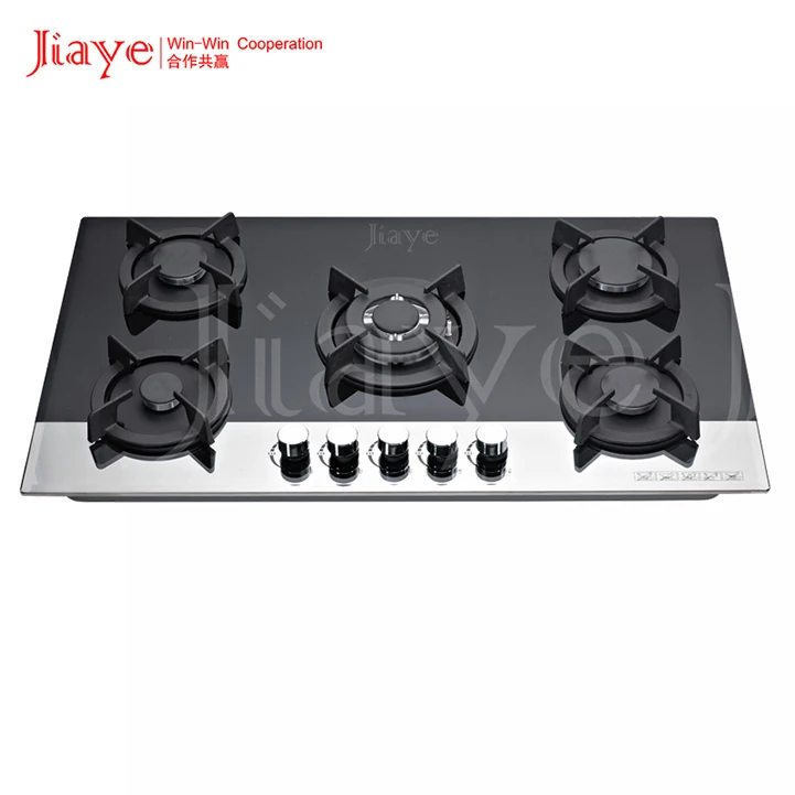 Customization Tempered Glass Panel 5 Burners Gas Stove 5 Burners Gas Hobs Kitchen Gas Stove