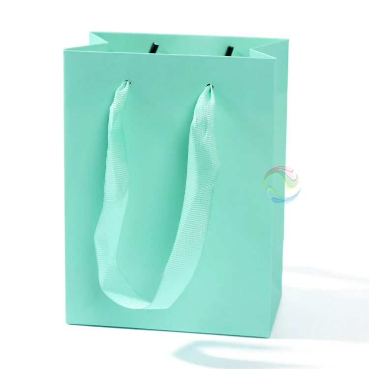 Luxury Eco Custom LOGO Made Matte Black Colored Small Jewelry Paper Bag