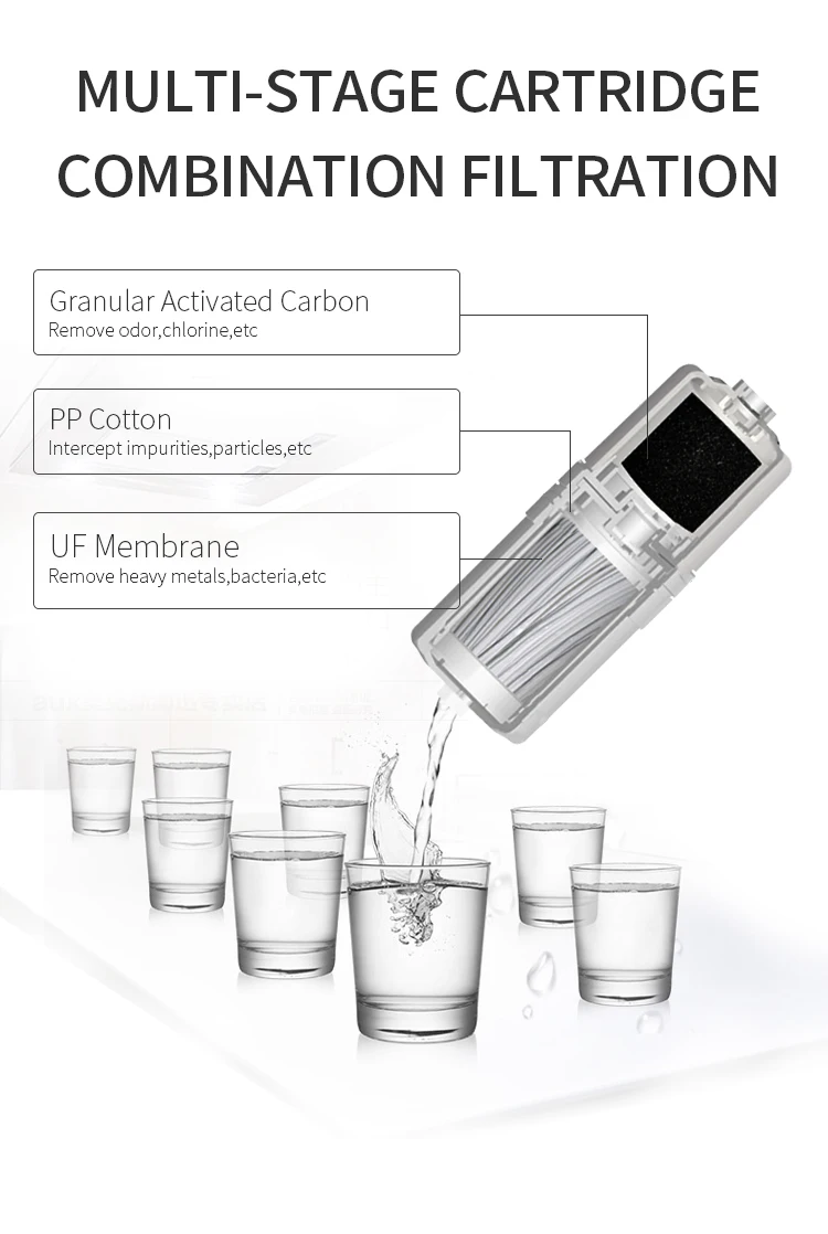 Desktop UF Membrane Water Filter Water Jug Purifier Machine Water Purification System Purification Home  Counter top purifier