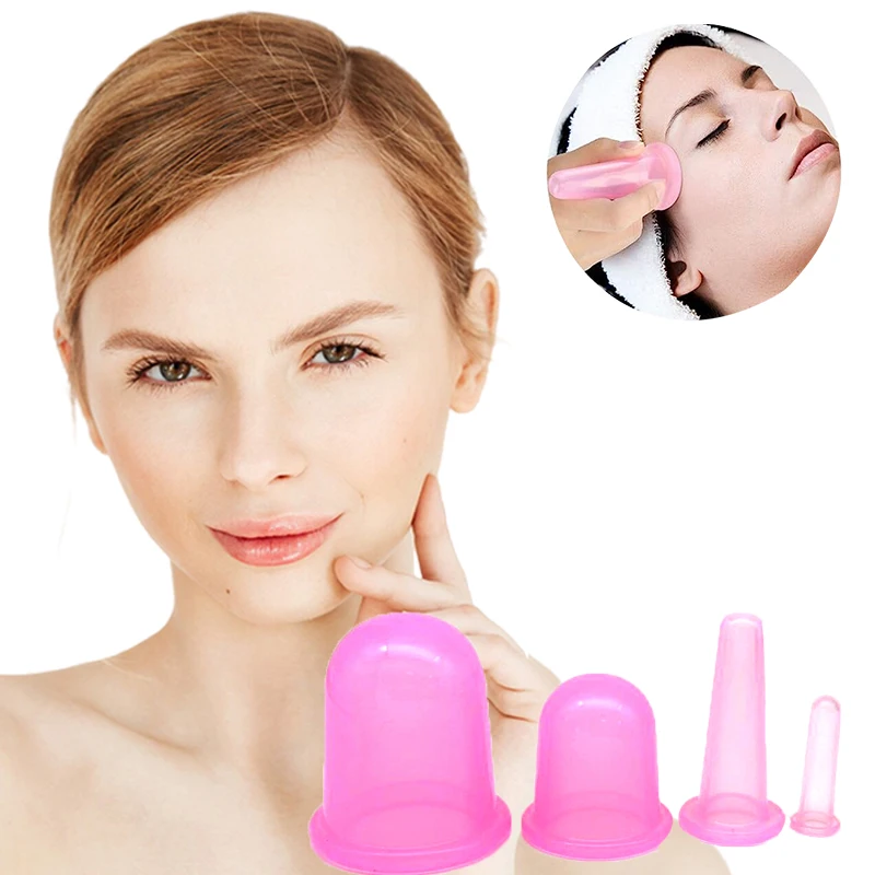 Handheld Massage Cupping Therapy Set For Beautycare 4 pcs Facial Cupping Set Portable Cupping Massager for Body Sculpt