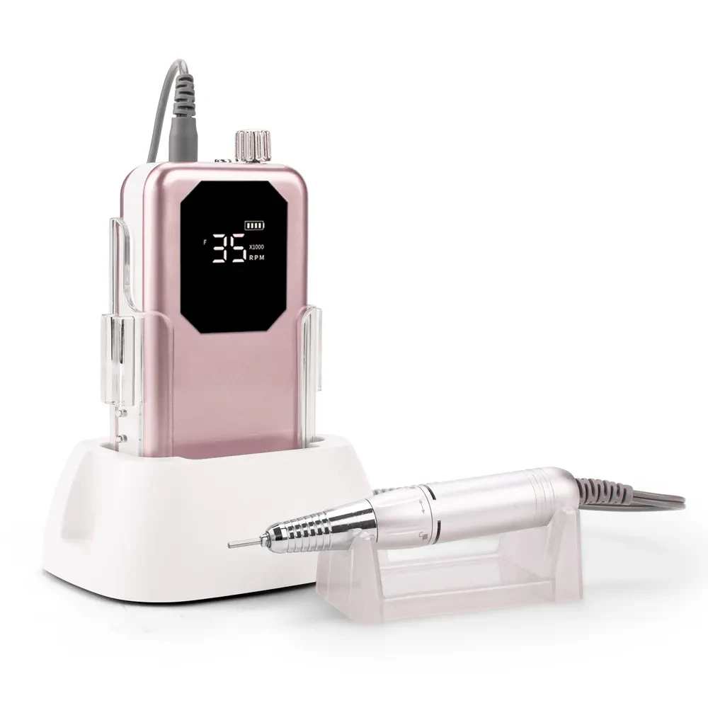 Оптовая продажа 35000 об./мин. мощная электрическая маникюрная дрель для акриловых ногтей перезаряжаемая электронная пилка