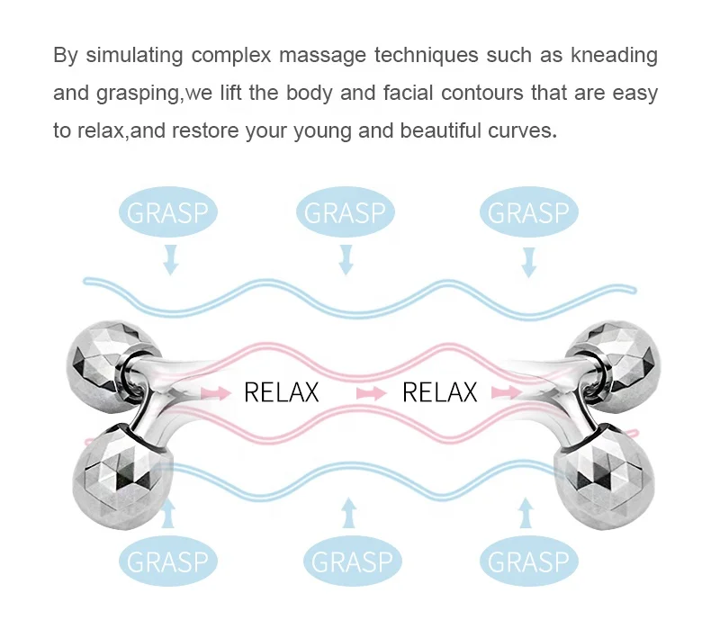Beauty Tool Body Skin Lifting Thin Stainless Steel cooling balls Massager 3D V Face Ice Roller Facial Massage Machine